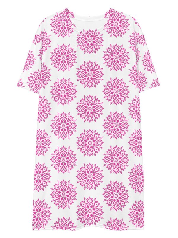 Chic Pink Pattern Women’s T-Shirt Dress