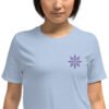 Vibrant Purple & Pink Artwork Women’s Embroidered T-Shirt