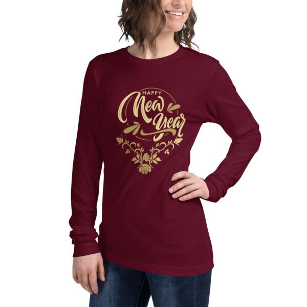 Golden Artwork Happy New Year Women’s Long Sleeve Tee