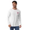 Leaf Pattern Men’s Embroidered Long Sleeve Tee