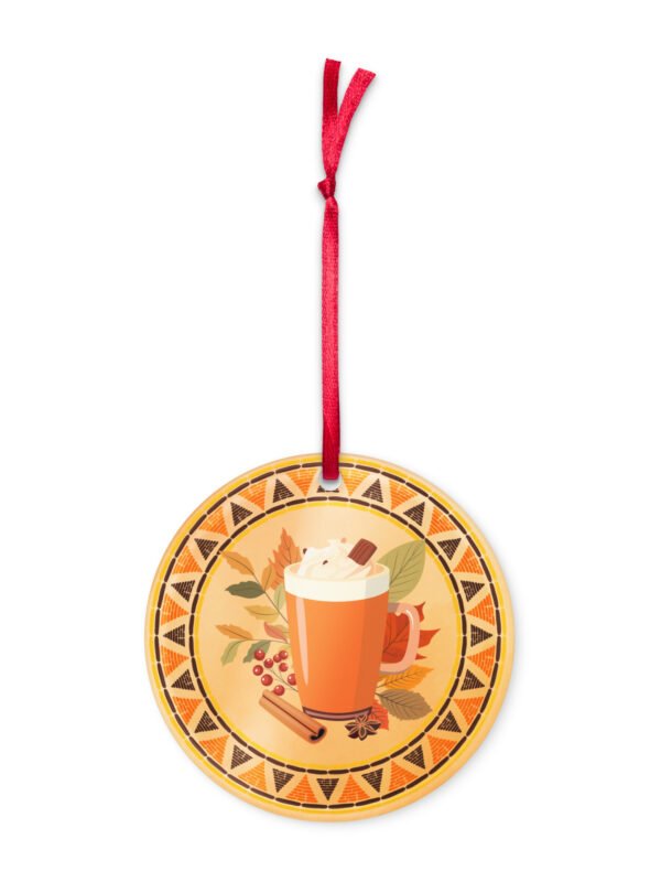 Autumn Mug Acrylic Ornament – Cozy Fall Decor Gift