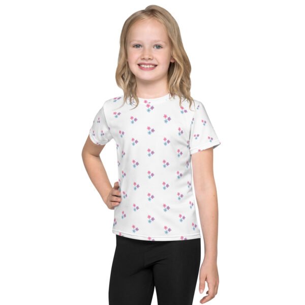 Adorable Kids’ Crew Neck T-Shirt With Flower Pattern