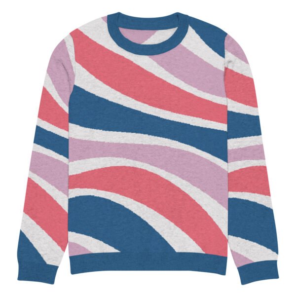 Chic Knitted Crew Neck Sweater With Vibrant Stripes