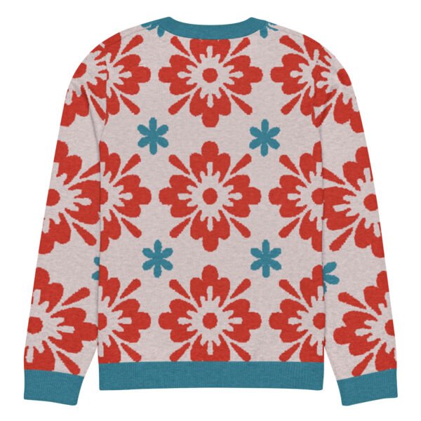 Floral Knitted Crew Neck Sweater – Cozy & Stylish