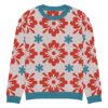 Floral Knitted Crew Neck Sweater – Cozy & Stylish