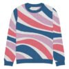 Chic Knitted Crew Neck Sweater With Vibrant Stripes