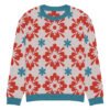 Floral Knitted Crew Neck Sweater – Cozy & Stylish