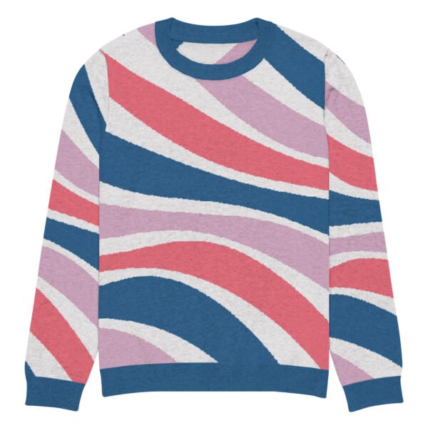 Chic Knitted Crew Neck Sweater With Vibrant Stripes