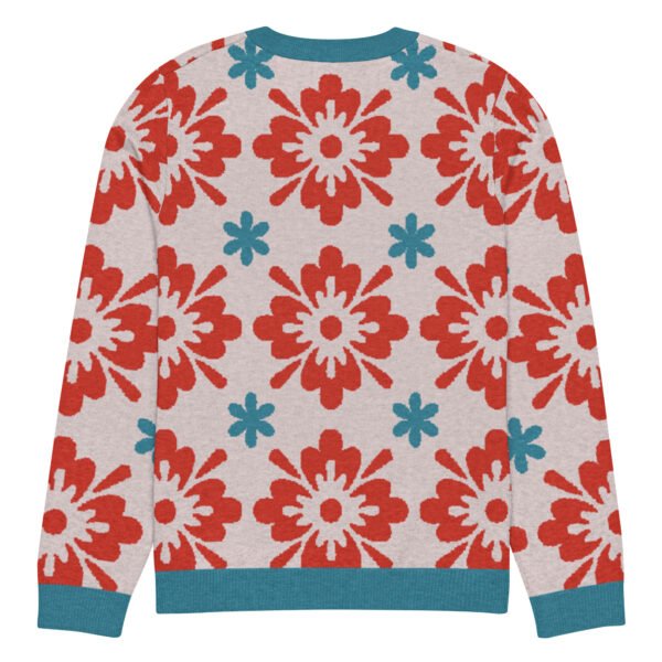 Floral Knitted Crew Neck Sweater – Cozy & Stylish