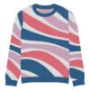 Chic Knitted Crew Neck Sweater With Vibrant Stripes