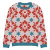 Floral Knitted Crew Neck Sweater – Cozy & Stylish