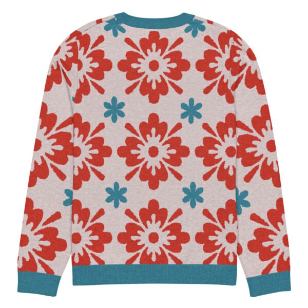 Floral Knitted Crew Neck Sweater – Cozy & Stylish