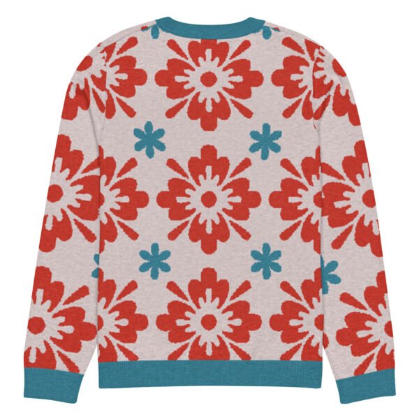 Floral Knitted Crew Neck Sweater – Cozy & Stylish