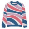 Chic Knitted Crew Neck Sweater With Vibrant Stripes