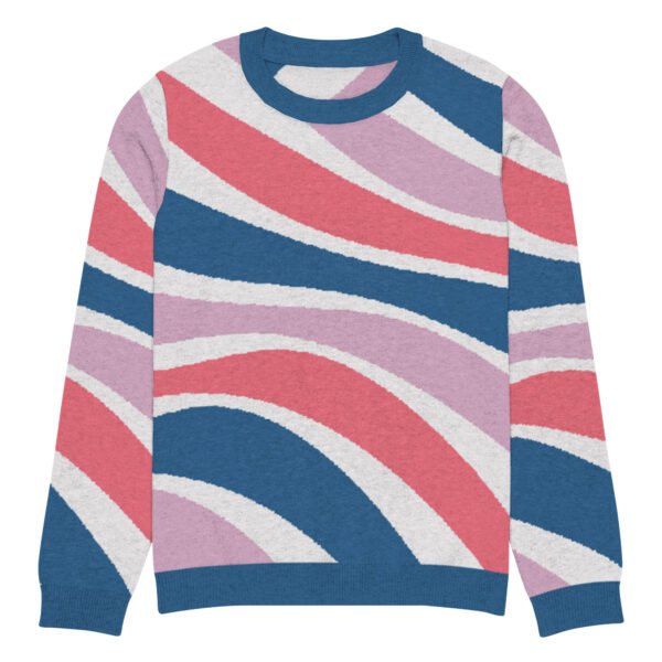 Chic Knitted Crew Neck Sweater With Vibrant Stripes