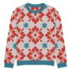 Floral Knitted Crew Neck Sweater – Cozy & Stylish