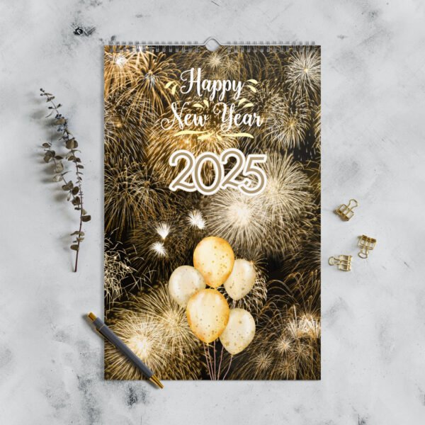 2025 Happy New Year Wall Calendar – Celebrate Every Month