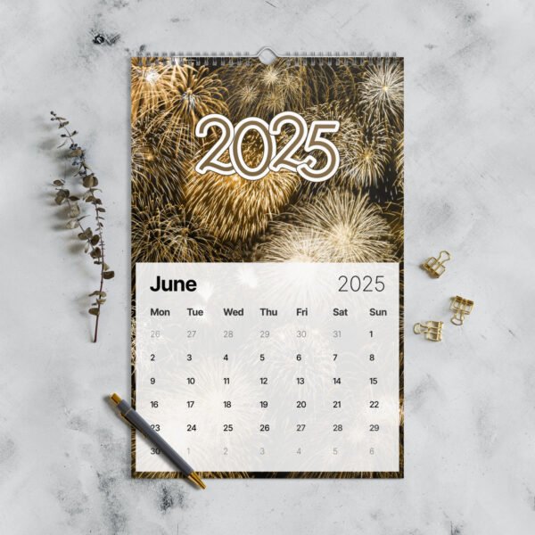 2025 Happy New Year Wall Calendar – Celebrate Every Month