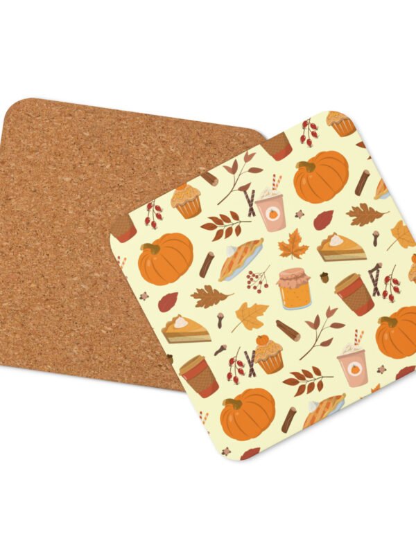 Stylish Autumn Cork-back coaster– Eco-Friendly Seasonal Decor