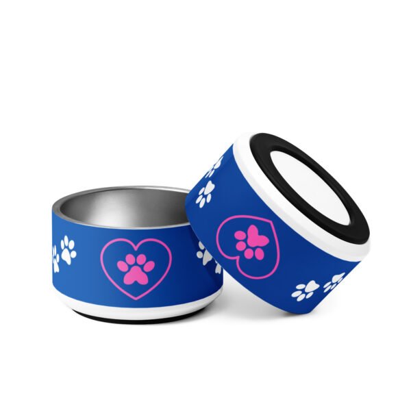 Stylish Heart & Paw Pet Bowl – Durable, Non-Slip Design