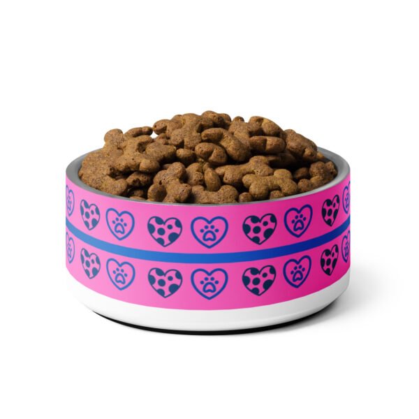 Modern Paw & Heart Pet Bowl – Cute, Durable, Non-Slip Design