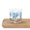 Blue Flowers Rocks Glass – Elegant & Unique Drinkware