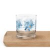 Blue Flowers Rocks Glass – Elegant & Unique Drinkware