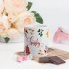 Chic White Glossy Mug With Stunning Floral Design