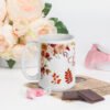 Chic White Glossy Mug With Stunning Floral Design