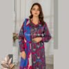 Elegant Blue Pink Lawn 3 Piece Unstitched Suit baju collections