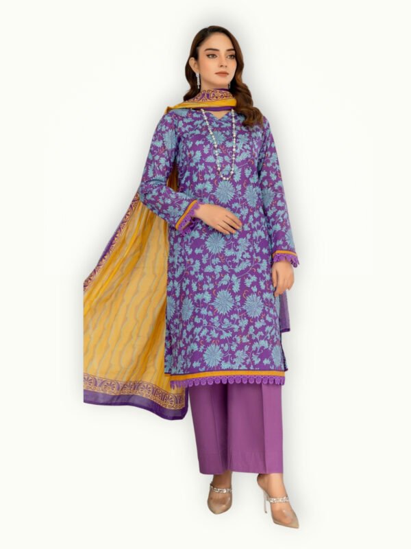Lawn collection featuring stylish 3 piece suits with soft fabric, elegant detailing and coordinated dupattas
