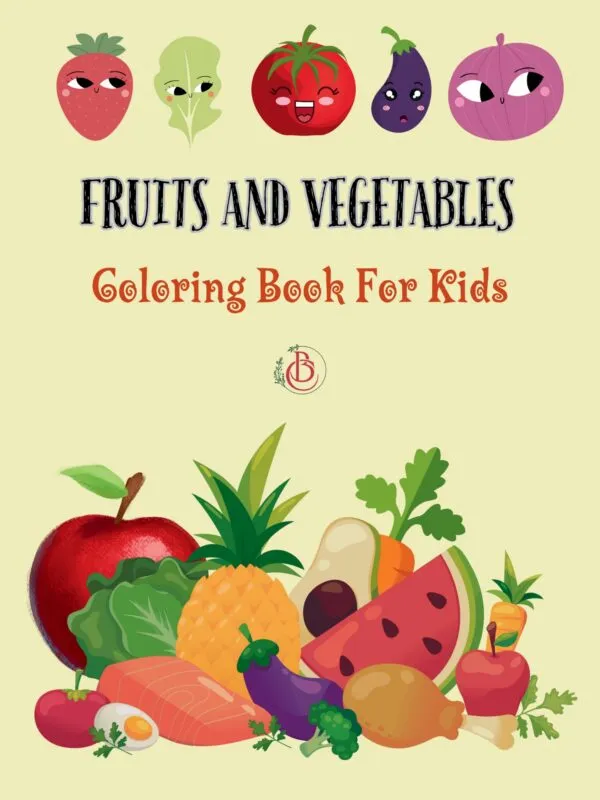 Fruits and Vegetables Coloring Book for Kids Printable PDF