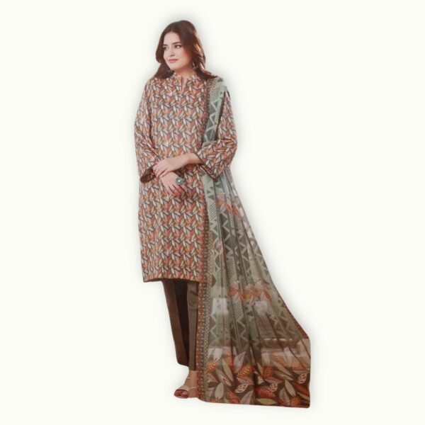 Lawn suit sale featuring premium 3 piece outfit with embroidered details, soft lawn fabric and a printed dupatta