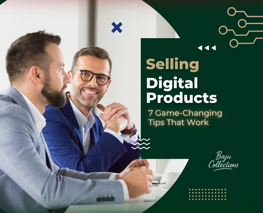 Selling Digital Products: 7 Game-Changing Tips That Work Entrepreneur workspace showing selling digital products online with laptop and icons