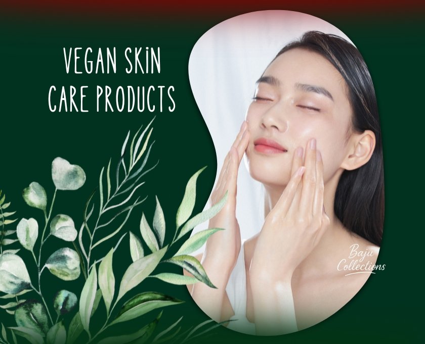 Flat lay of vegan skin care products with natural plants for glowing skin