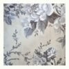 Grey Floral Double Bed Bedsheet Botanical Fabric Detail Close view of grey floral double bed bedsheet showing smooth cotton blend fabric texture and decorative botanical flower pattern.